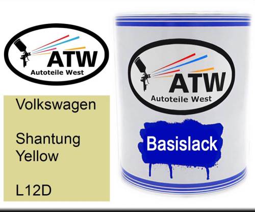 Volkswagen, Shantung Yellow, L12D: 1L Lackdose, von ATW Autoteile West.